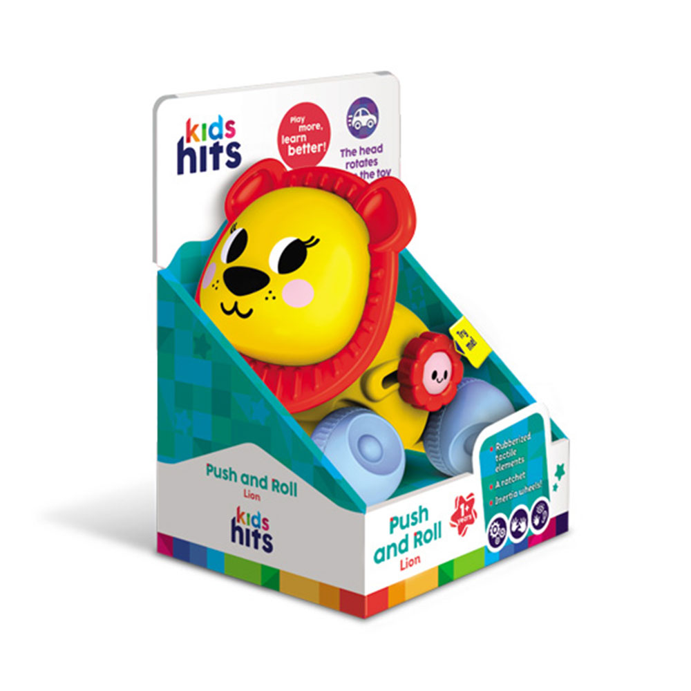 Kids hits push roll lion toy toy triangle